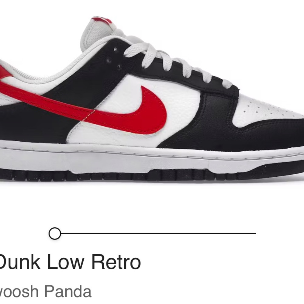 Nike Dunk Low Retro Red Swoosh Panda, worn once!